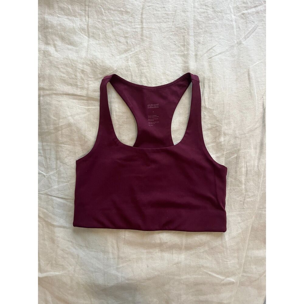 Girlfriend Collective Paloma Racerback Bra in Plum - sz small